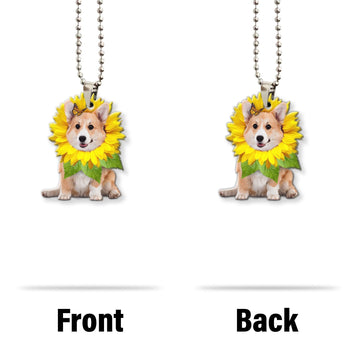 Gearhumans 3D Corgi Is My Sunshine Custom Car Hanging