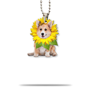 Gearhumans 3D Corgi Is My Sunshine Custom Car Hanging