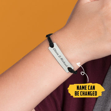 Gearhumans 3D Couple Love Personalized Custom Name Bracelet GW300330 Bracelet