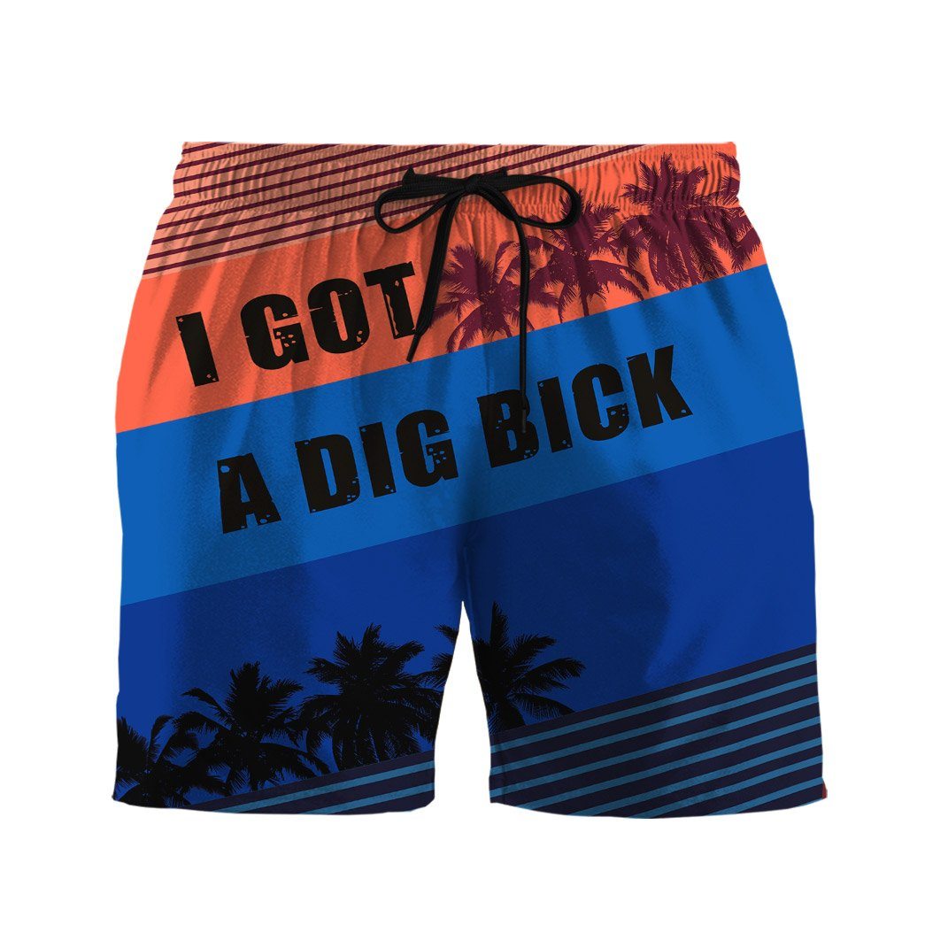 Gearhumans 3D Couple Matching I Got A Dig Bick Custom Beach Shorts Swim Trunk GW02062124 Men Shorts Men Shorts S 