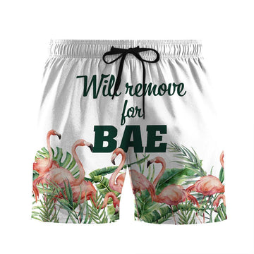 Gearhumans 3D Couple Matching Will Remove For Babe Custom Beach Shorts Swim Trunk