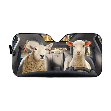 Gearhumans 3D Couple Of Goat Custom Car Auto Sunshade