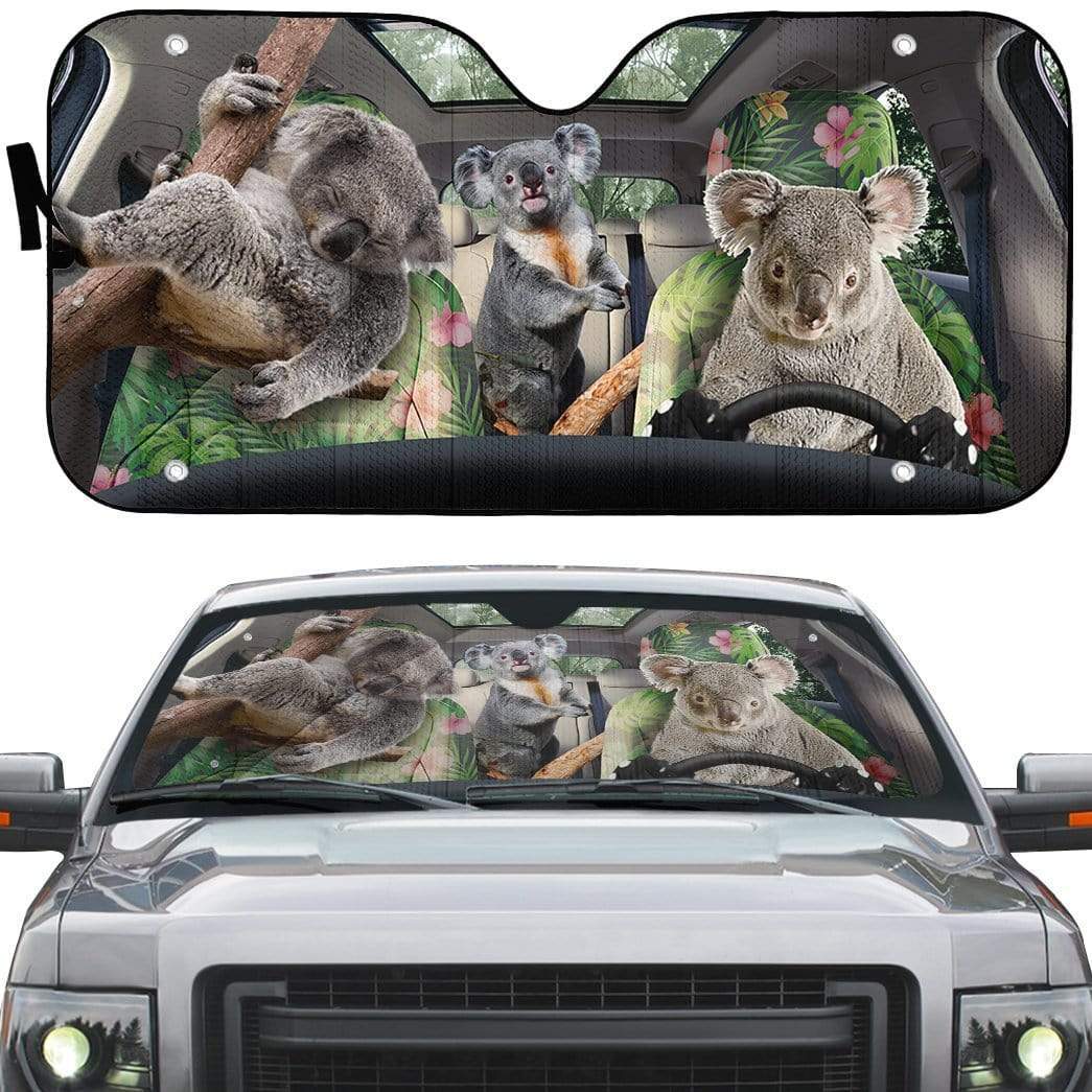 gearhumans 3D Couple Of koala Auto Sunshade GL25063 Auto Sunshade 