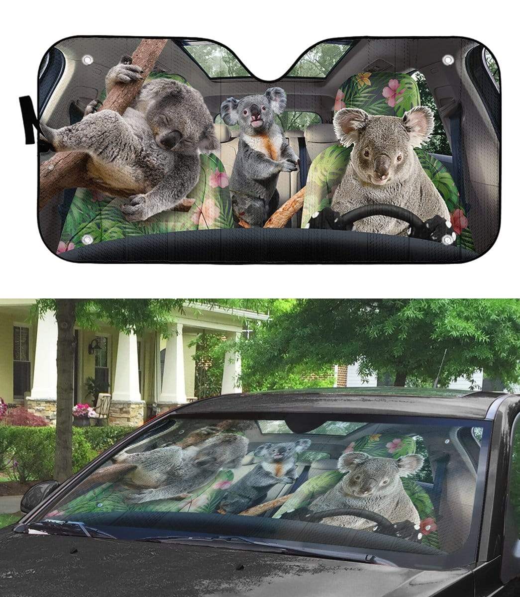 gearhumans 3D Couple Of koala Auto Sunshade GL25063 Auto Sunshade 