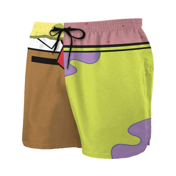 Gearhumans 3D Couple SpongeBob and Patrick Star Custom Summer Beach Shorts Swim Trunks