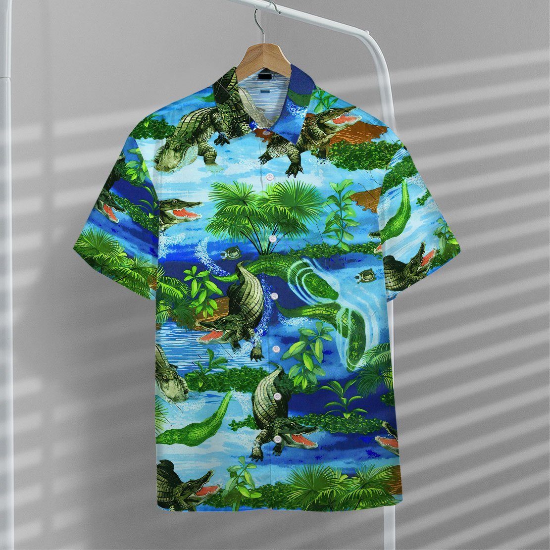 Gearhumans 3D Crocodile Hawaii Shirt