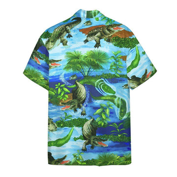 Gearhumans 3D Crocodile Hawaii Shirt