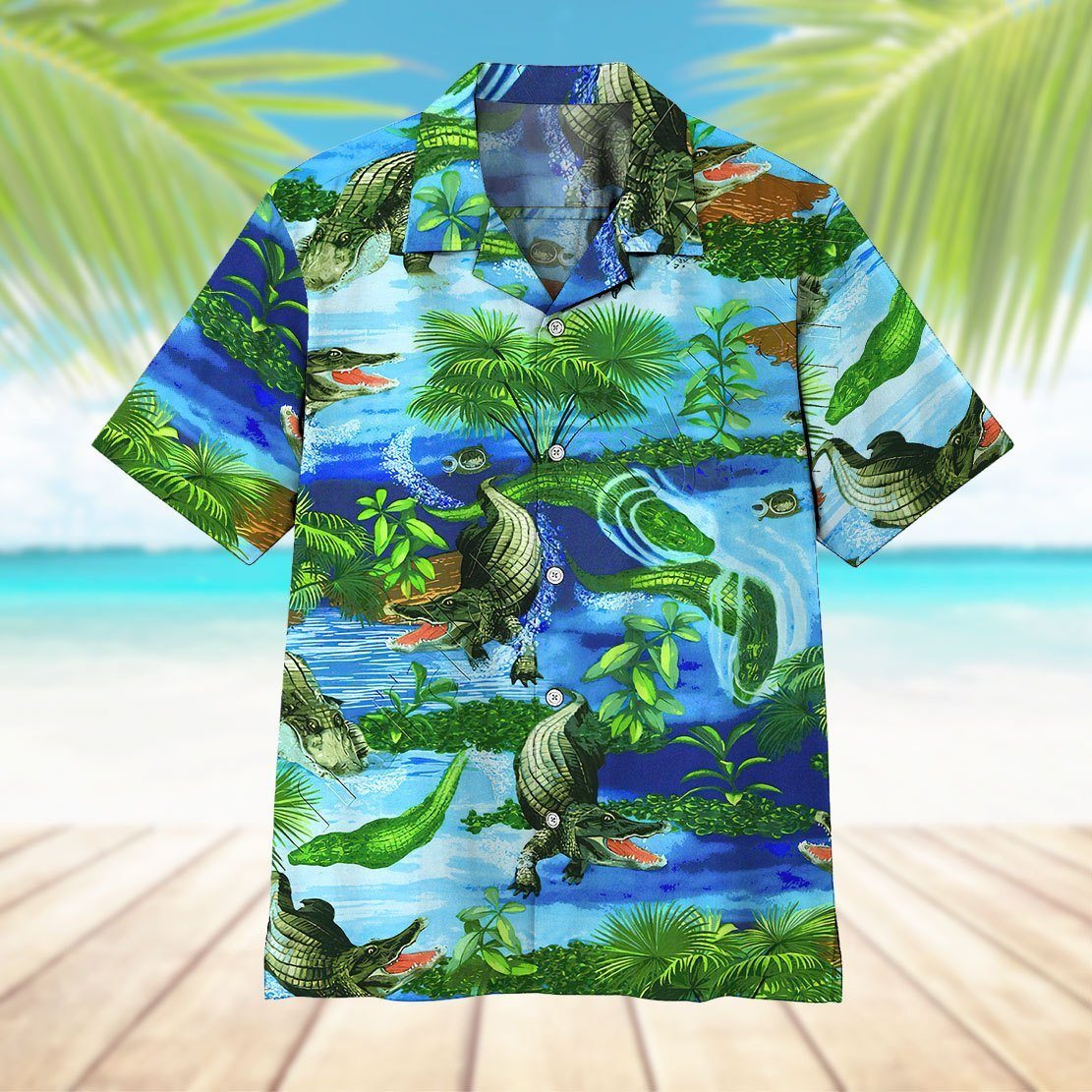 Gearhumans 3D Crocodile Hawaii Shirt
