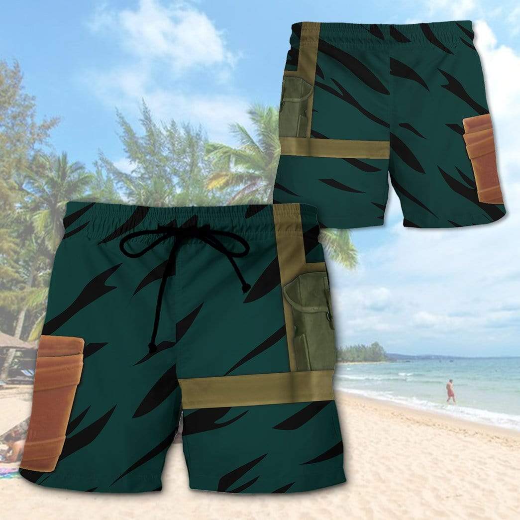 Gearhumans 3D Custom Beach Shorts Cosplay Small Soldiers Commando Elit