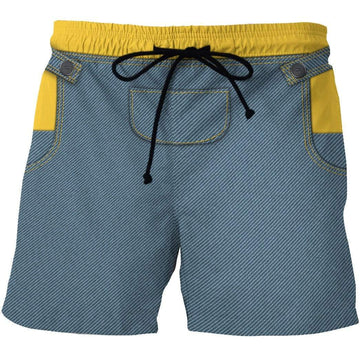 Gearhumans 3D Custom Beach Shorts Minions