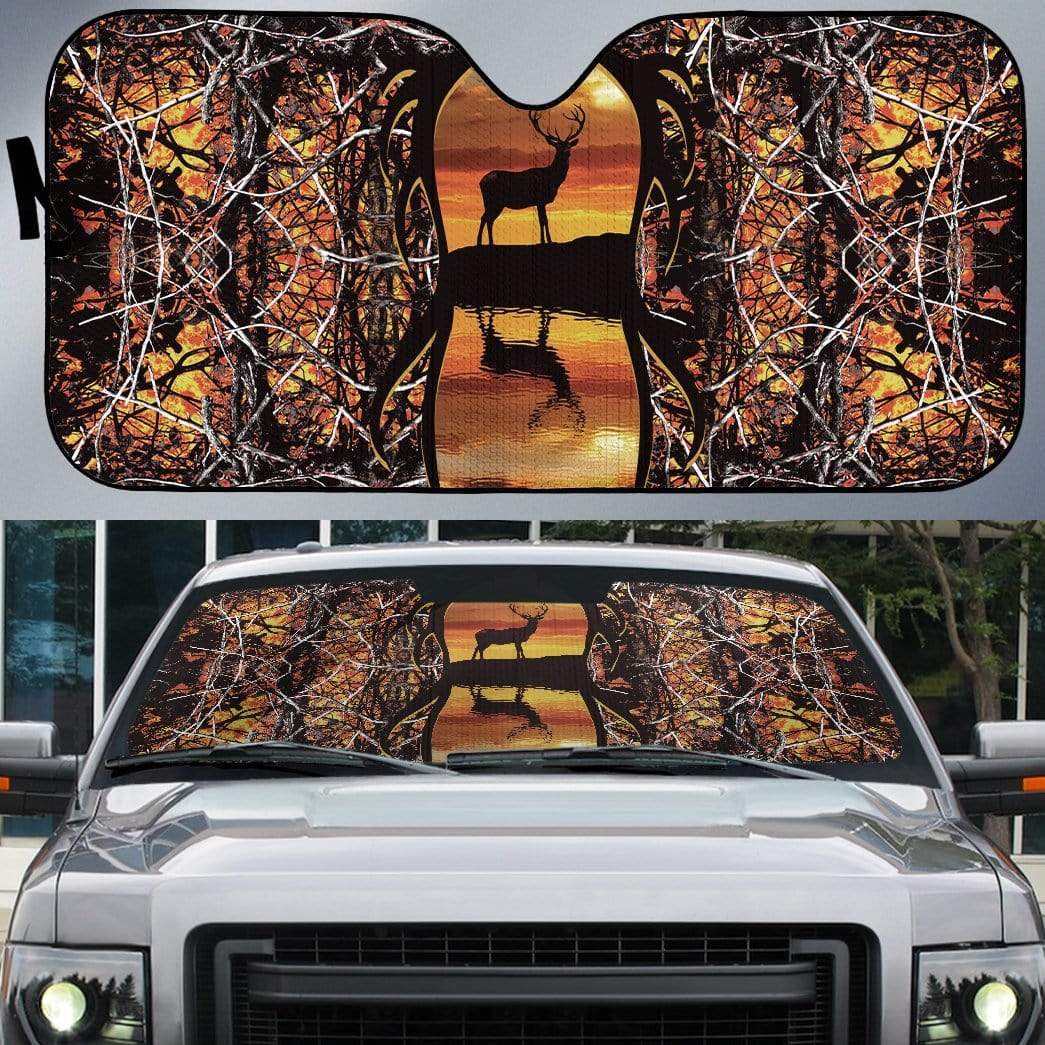 gearhumans 3D Custom Car Auto Sunshade Deer Hunting GA10034 Auto Sunshade 