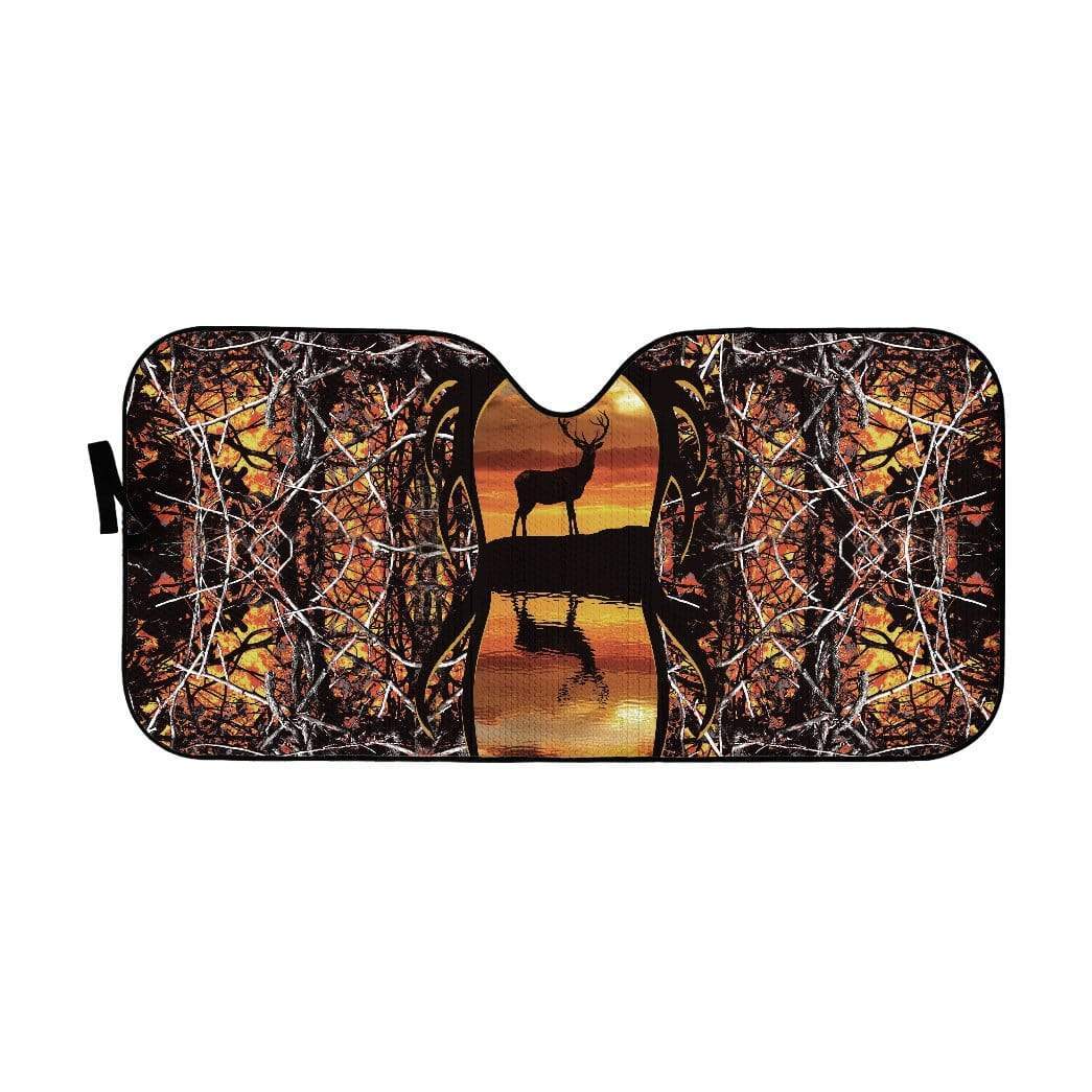 gearhumans 3D Custom Car Auto Sunshade Deer Hunting GA10034 Auto Sunshade 57''x27.5'' 