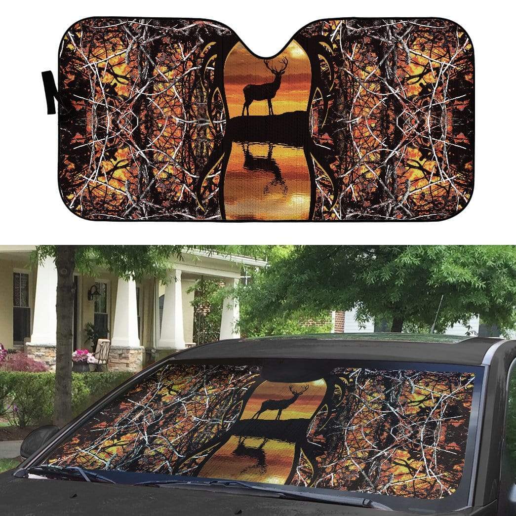 gearhumans 3D Custom Car Auto Sunshade Deer Hunting GA10034 Auto Sunshade 