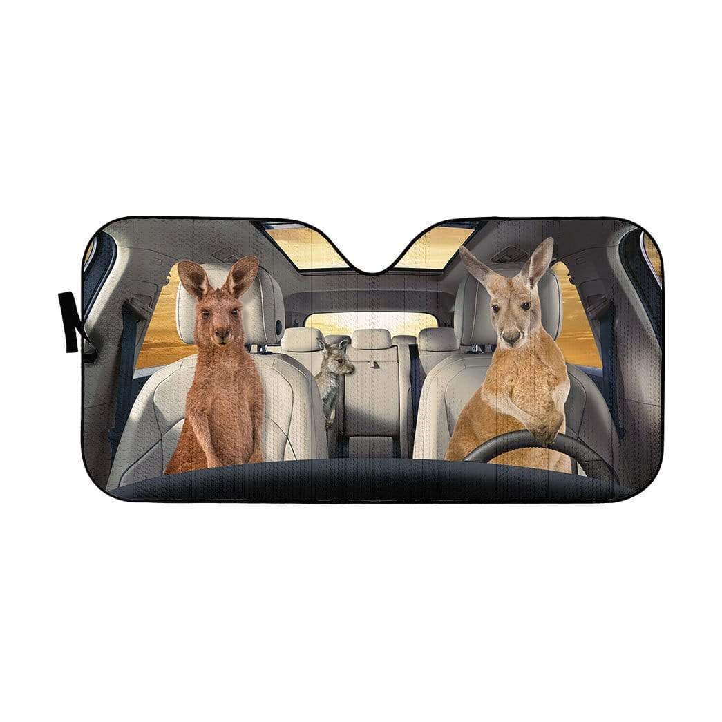 gearhumans 3D Custom Car Auto Sunshade Kangaroos GS020617 Auto Sunshade 57''x27.5'' 