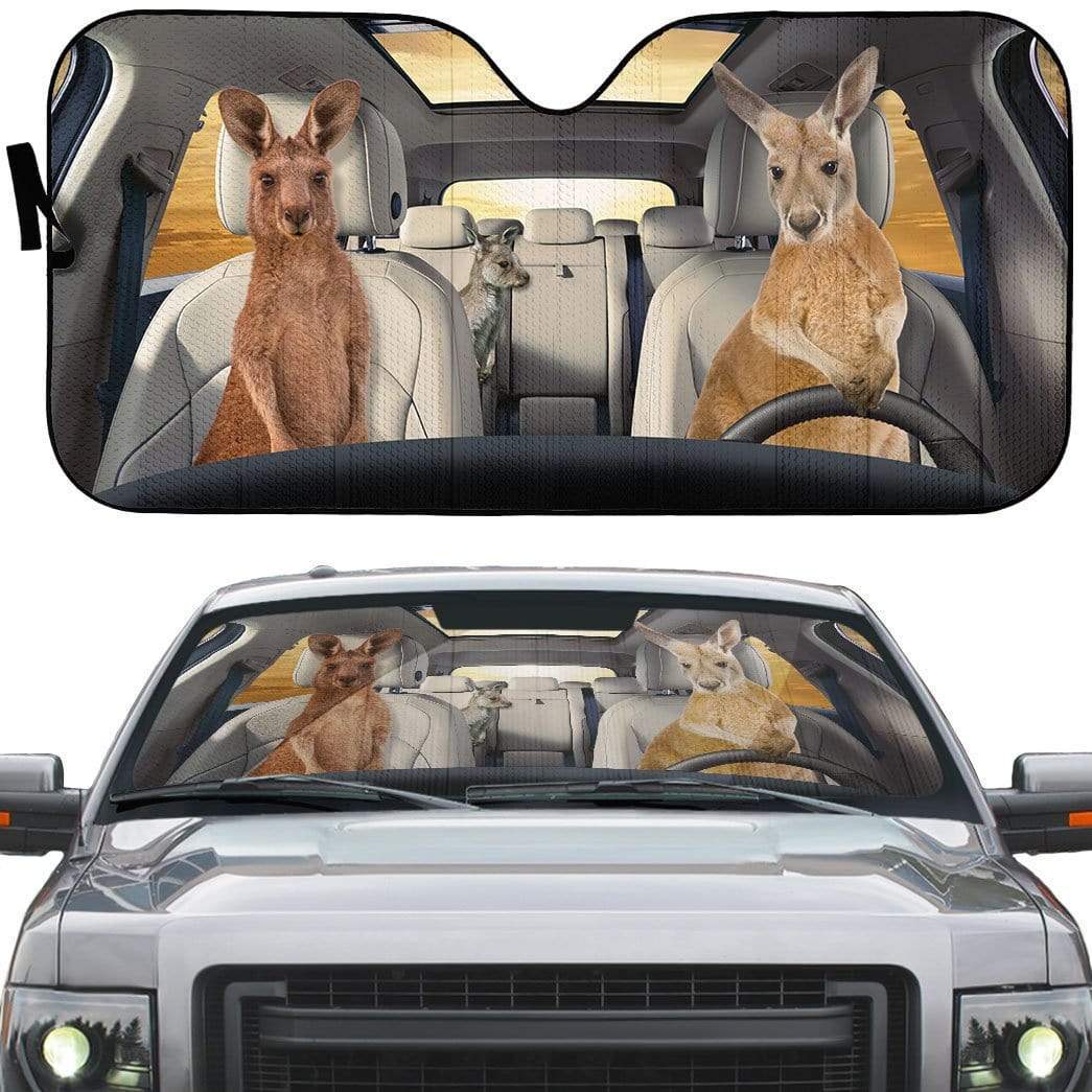 gearhumans 3D Custom Car Auto Sunshade Kangaroos GS020617 Auto Sunshade 