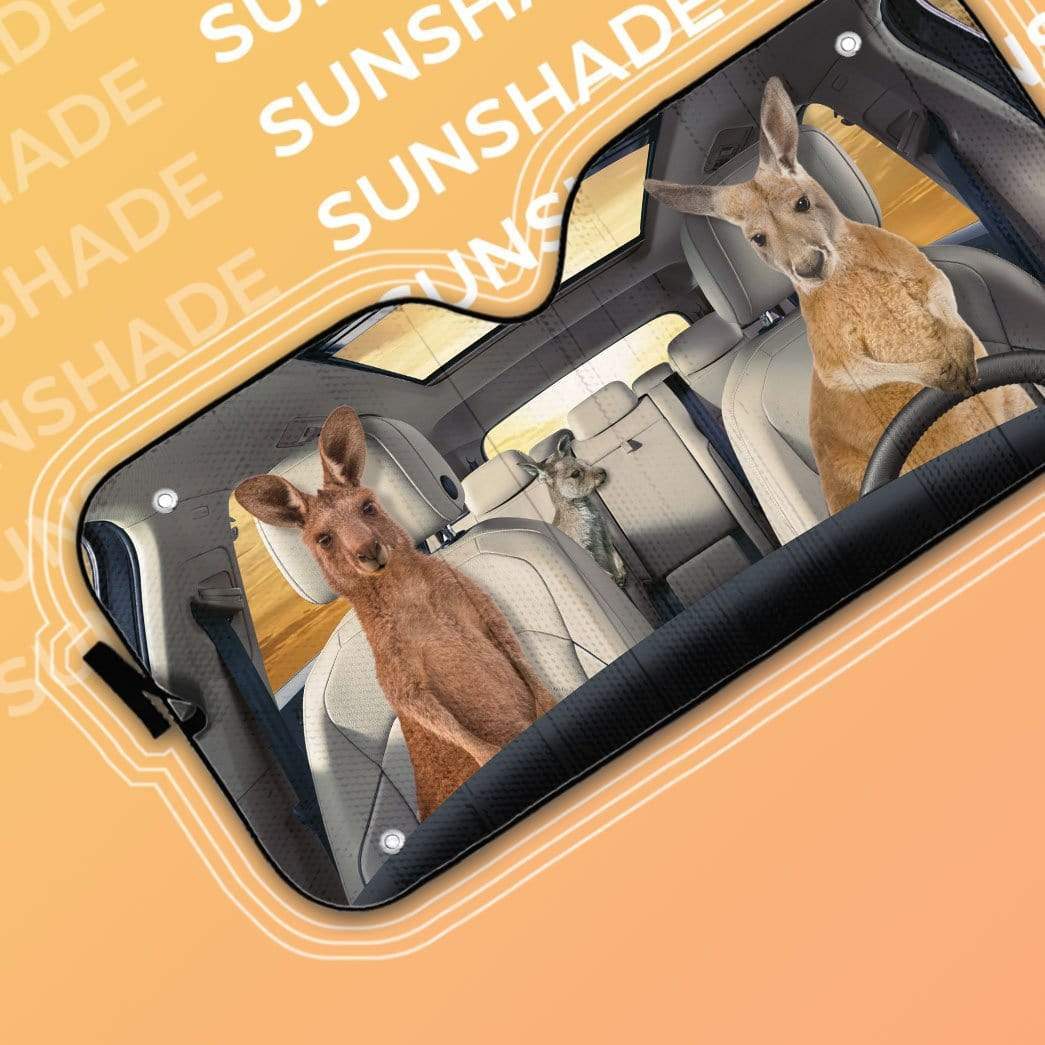 gearhumans 3D Custom Car Auto Sunshade Kangaroos GS020617 Auto Sunshade 