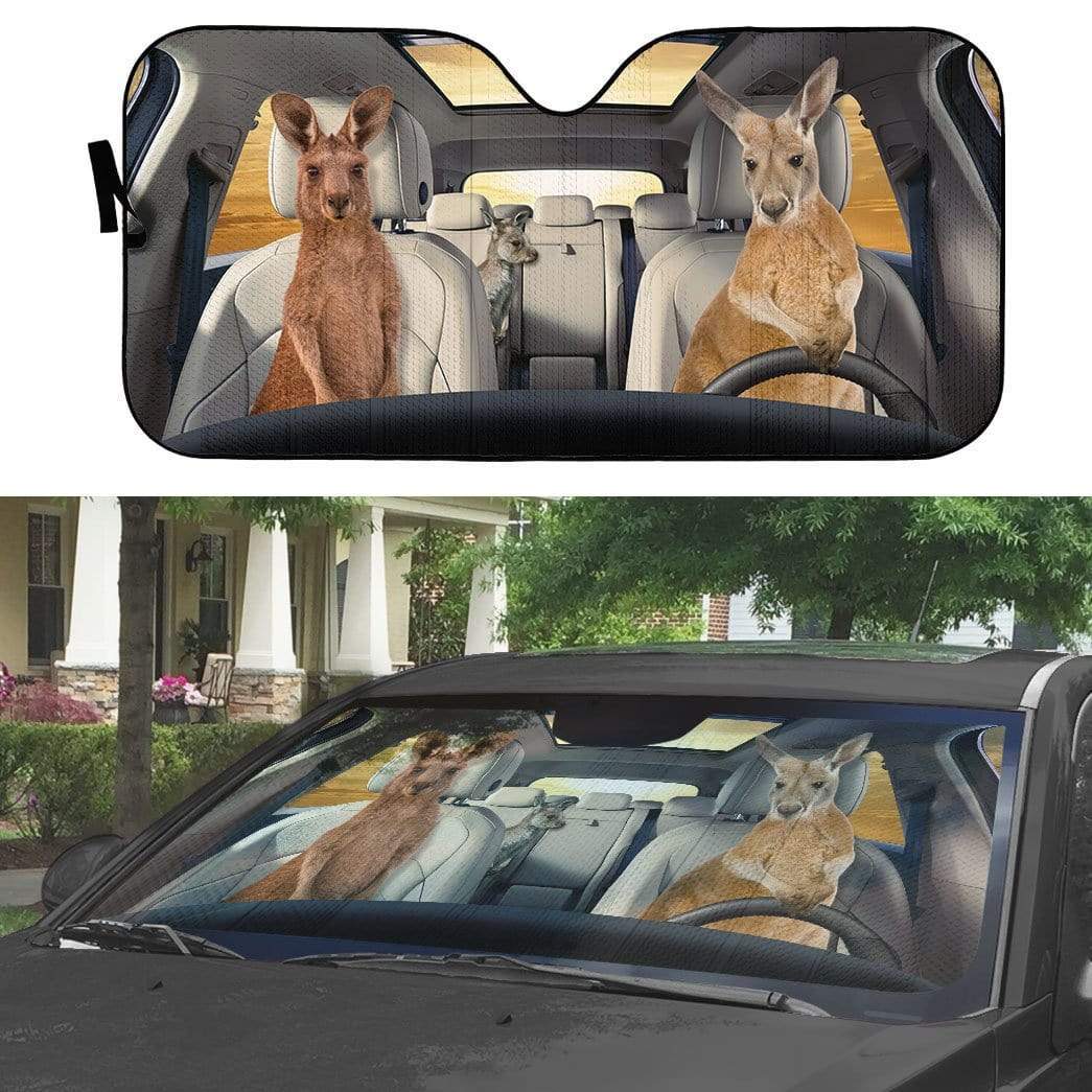 gearhumans 3D Custom Car Auto Sunshade Kangaroos GS020617 Auto Sunshade 