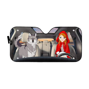 Gearhumans 3D Custom Car Auto Sunshade Little Red Riding Hood