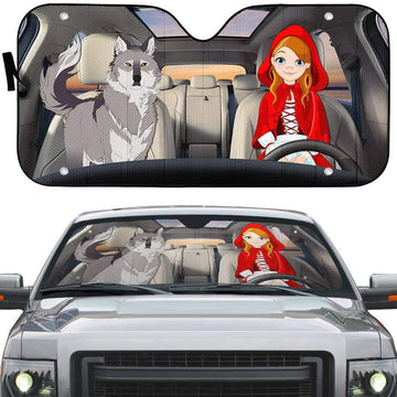 Gearhumans 3D Custom Car Auto Sunshade Little Red Riding Hood