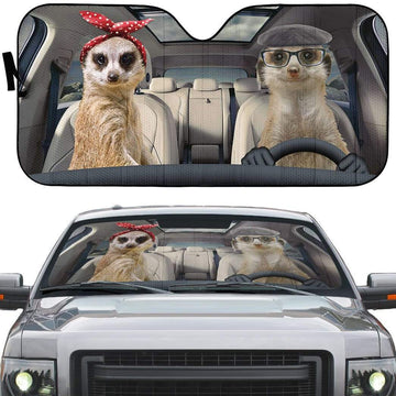 Gearhumans 3D Custom Car Auto Sunshade Meerkats