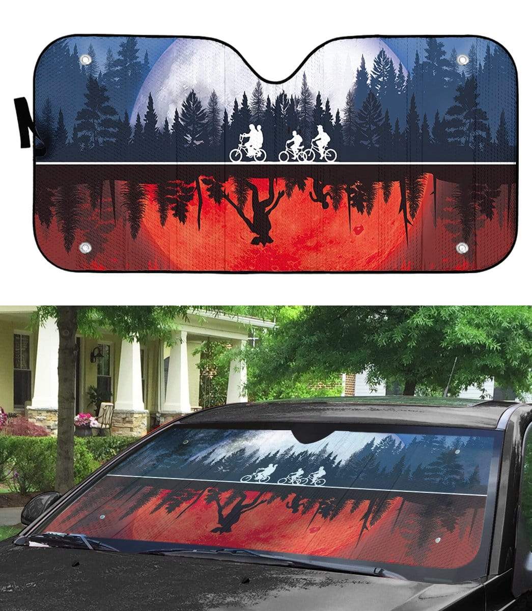 gearhumans 3D Custom Car Auto Sunshade Stranger Movie GT18035 Auto Sunshade 