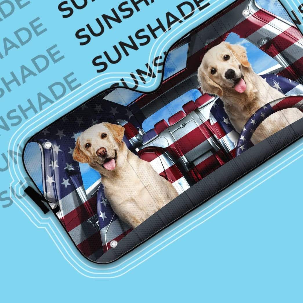gearhumans 3D Cute Labrador Retriever Custom Car Auto Sunshade GL29051 Auto Sunshade 
