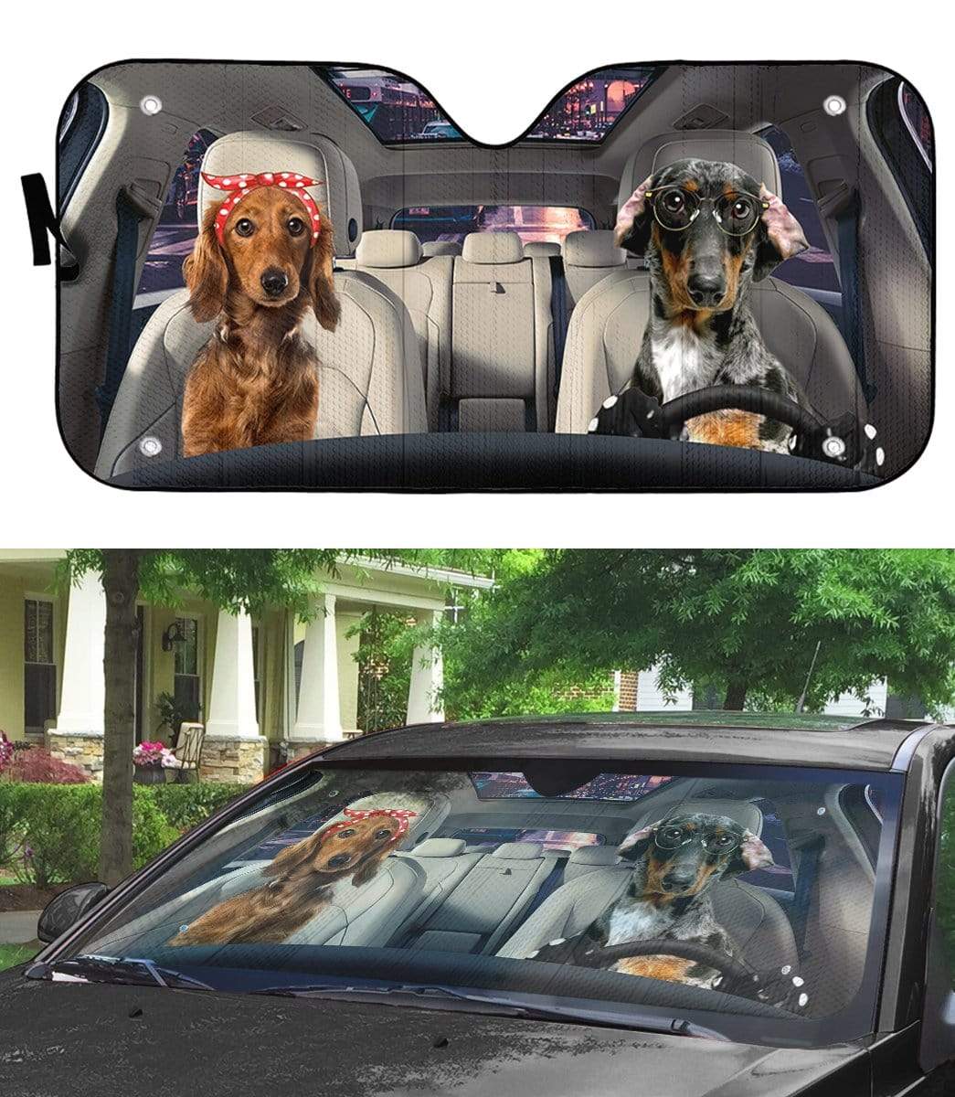 gearhumans 3D Dachshund Custom Sunshade GS19064 Auto Sunshade 