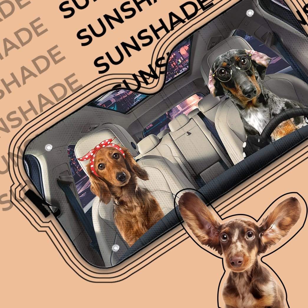 gearhumans 3D Dachshund Custom Sunshade GS19064 Auto Sunshade 