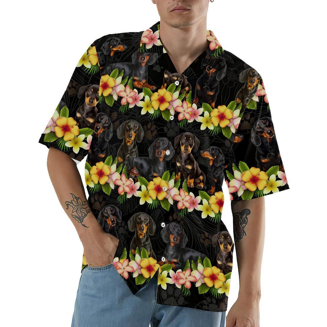 Gearhumans 3D Dachshund Hawaii Shirt ZZ13046 Hawai Shirt 