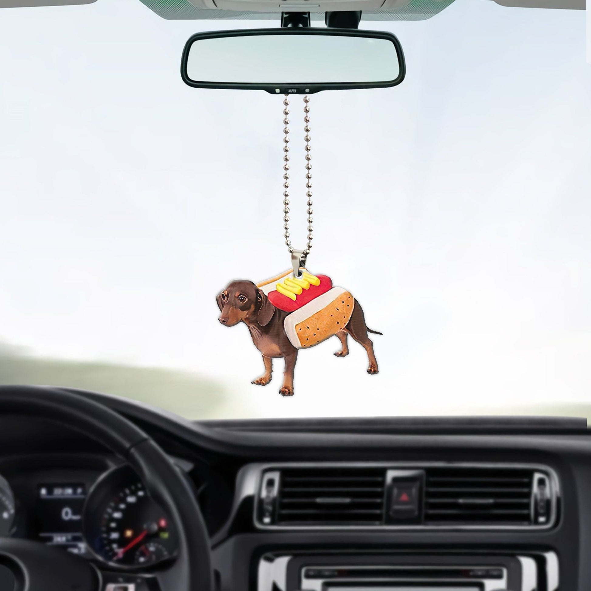 Gearhumans 3D Dachshund Hotdoggo Custom Car Hanging GO26052110 Car Hanging 