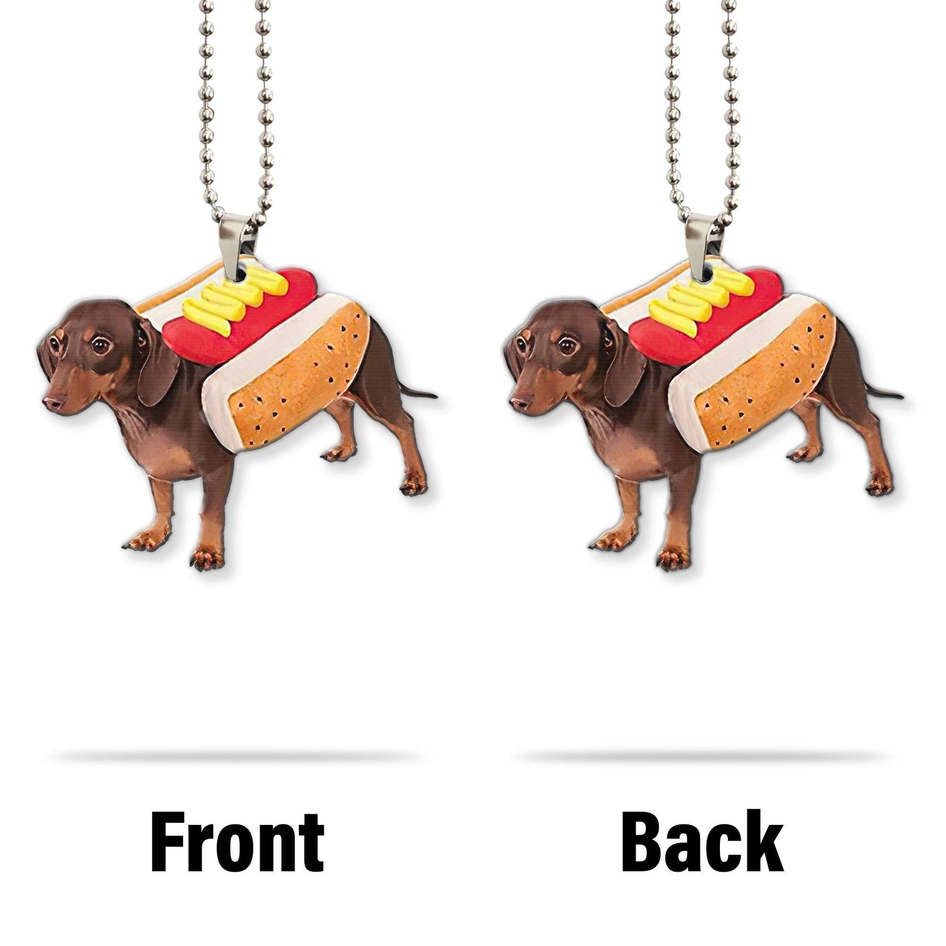 Gearhumans 3D Dachshund Hotdoggo Custom Car Hanging GO26052110 Car Hanging 