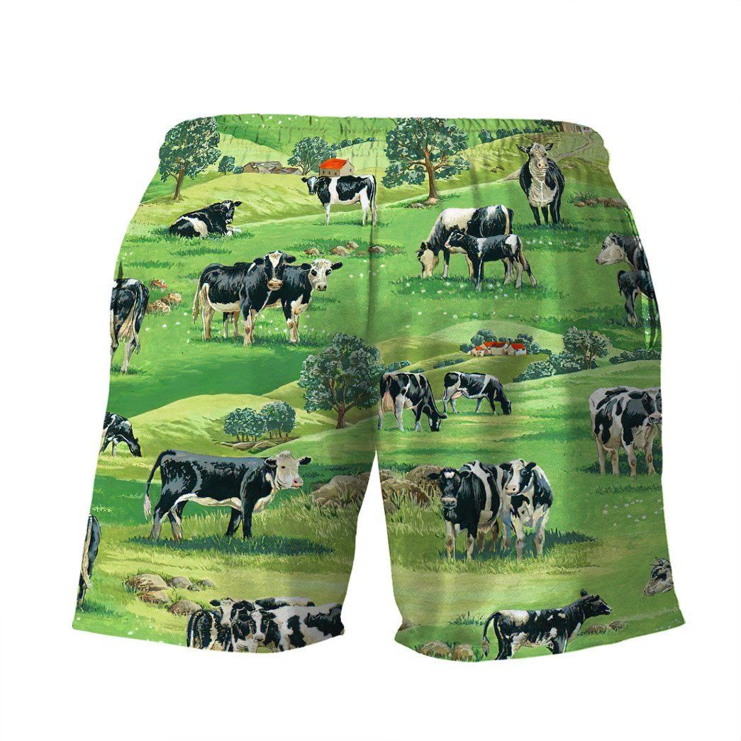 Gearhumans 3D Dairy Cow Beach Short ZZ26052111 Men Shorts 