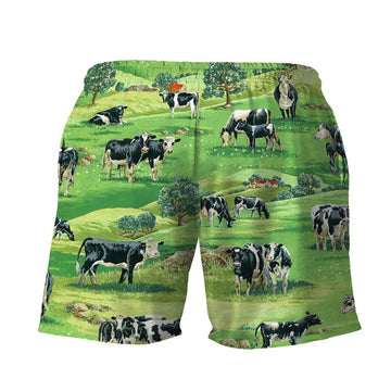 Gearhumans 3D Dairy Cow Beach Short ZZ26052111 Men Shorts 
