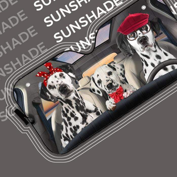 gearhumans 3D Dalmatian Family Custom Car Auto Sunshade GL18054 Auto Sunshade 