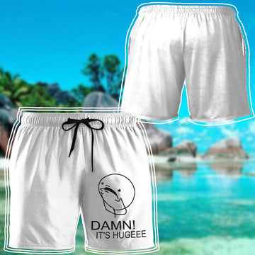 Gearhumans 3D Damn Its Hugeee Custom Beach Shorts Swim Trunks GS11052120 Men Shorts 