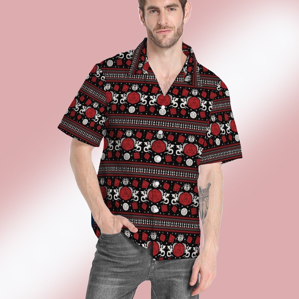 Gearhumans 3D D&D Dungeons and Dragons Ugly Sweater Custom Hawaii Shirt GO24052112 3D Apparel 