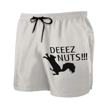 Gearhumans 3D Deeez Nuts Squirrel Custom Beach Shorts Swim Trunks