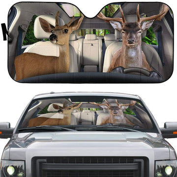 Gearhumans 3D Deer Custom Car Auto Sunshade