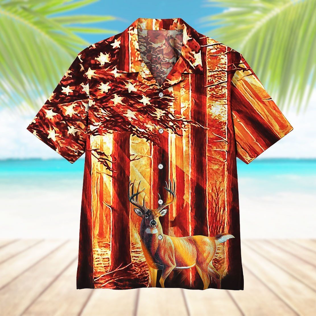 Gearhumans 3D Deer Hunting Hawaii Shirt ZZ0505213 Hawai Shirt 