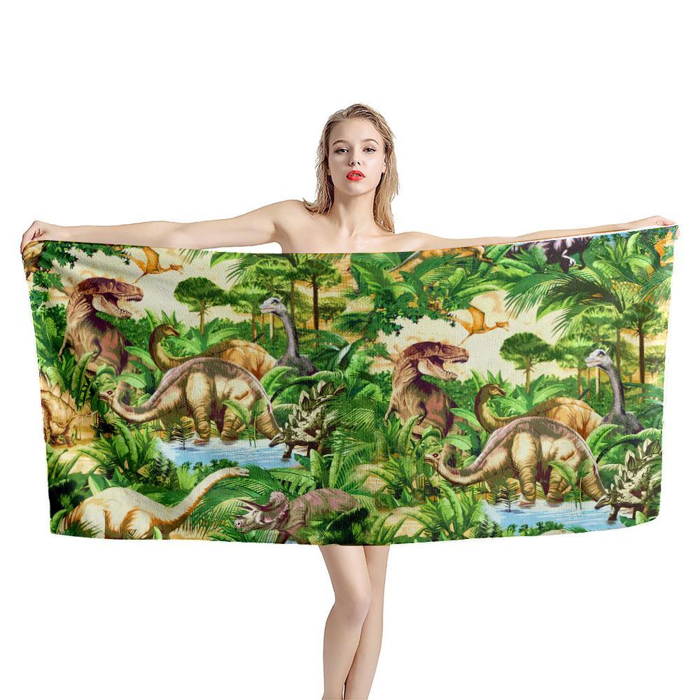 Gearhumans 3D Dinosaur Beach Towel ZZ2505212 Towel 