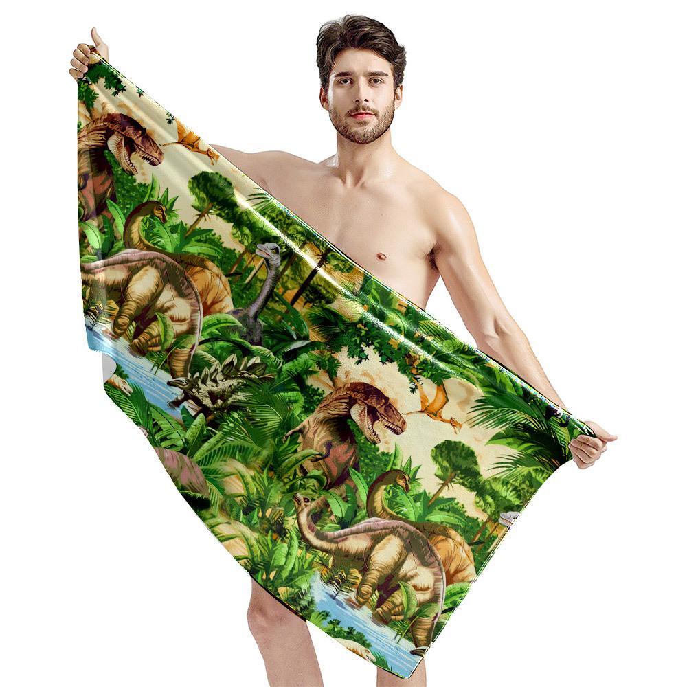 Gearhumans 3D Dinosaur Beach Towel ZZ2505212 Towel 