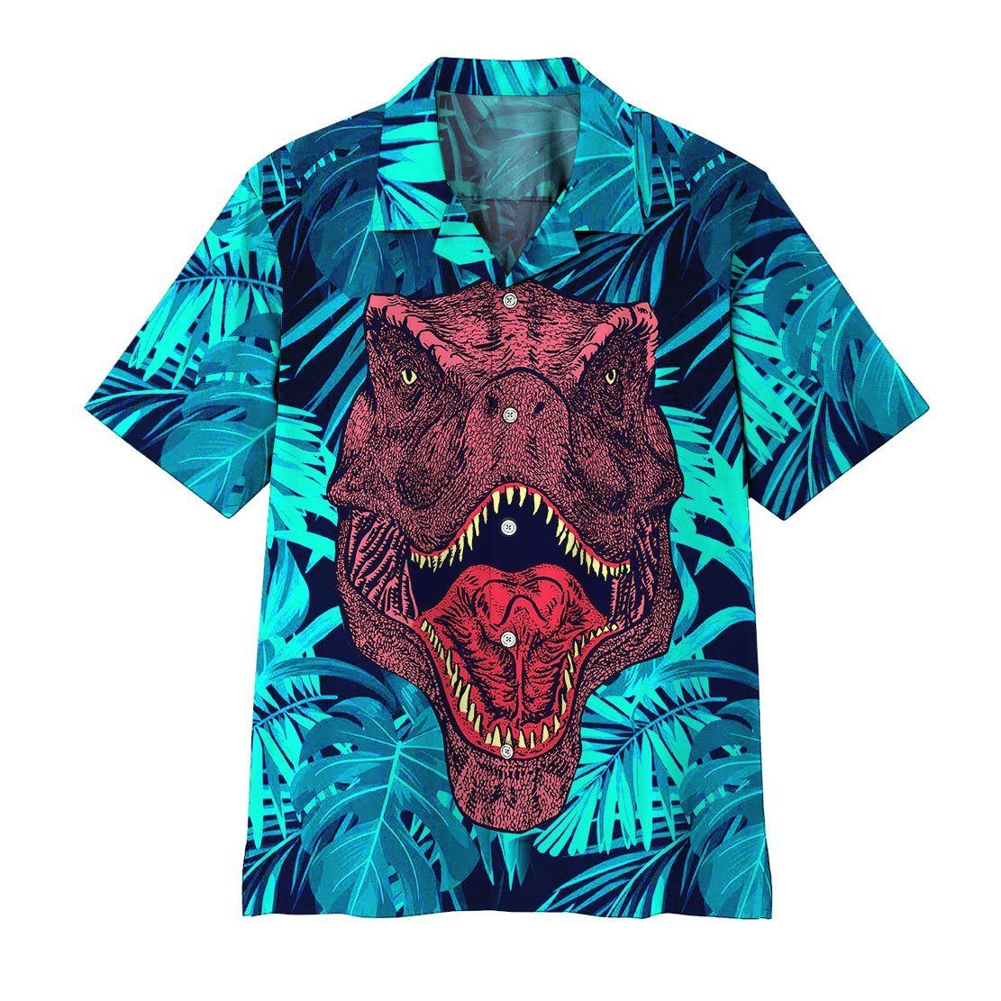 Gearhumans 3D Dinosaur Hawaii Shirt ZZ0405211 Hawai Shirt Short Sleeve Shirt S 