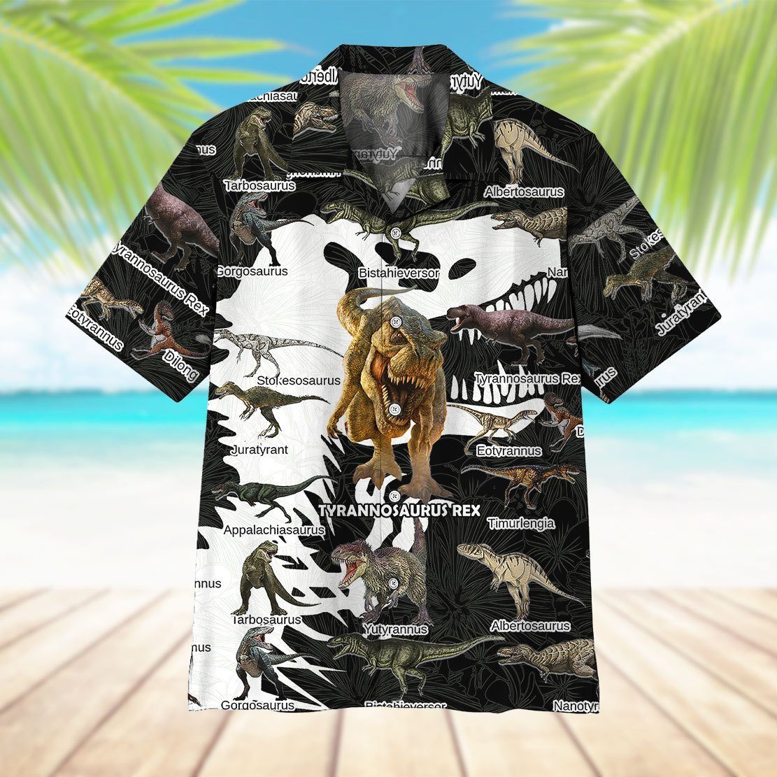 Gearhumans 3D Dinosaur Hawaii Shirt ZZ07047 Hawai Shirt 