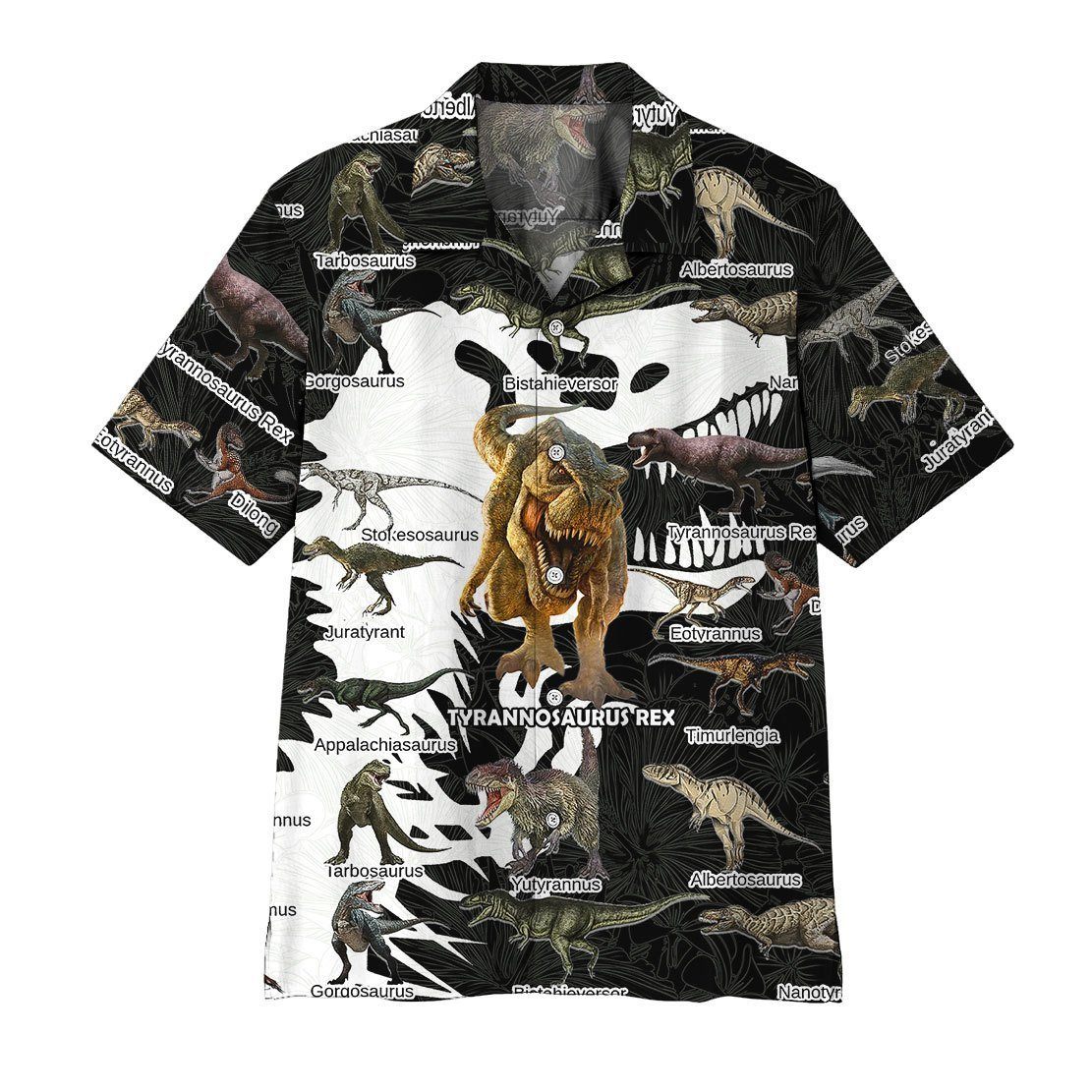 Gearhumans 3D Dinosaur Hawaii Shirt ZZ07047 Hawai Shirt Short Sleeve Shirt S 