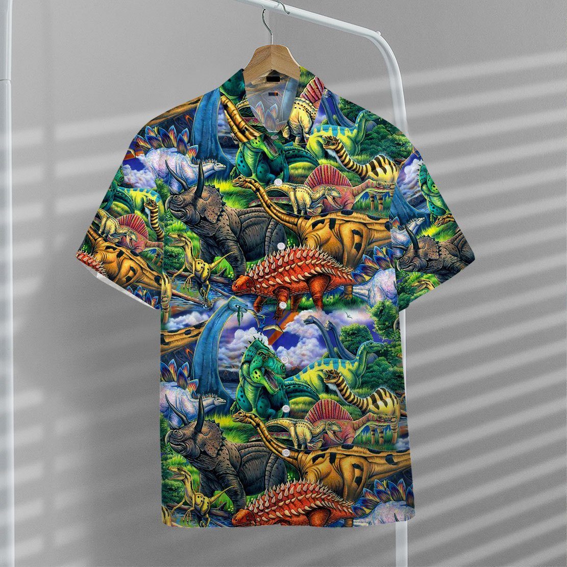 Gearhumans 3D Dinosaur Hawaii Shirt ZZ2904211 Hawai Shirt 