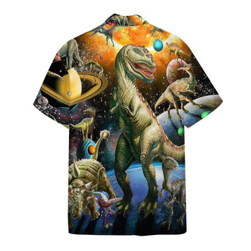 Gearhumans 3D Dinosaur In The Space Custom Hawaii Shirt