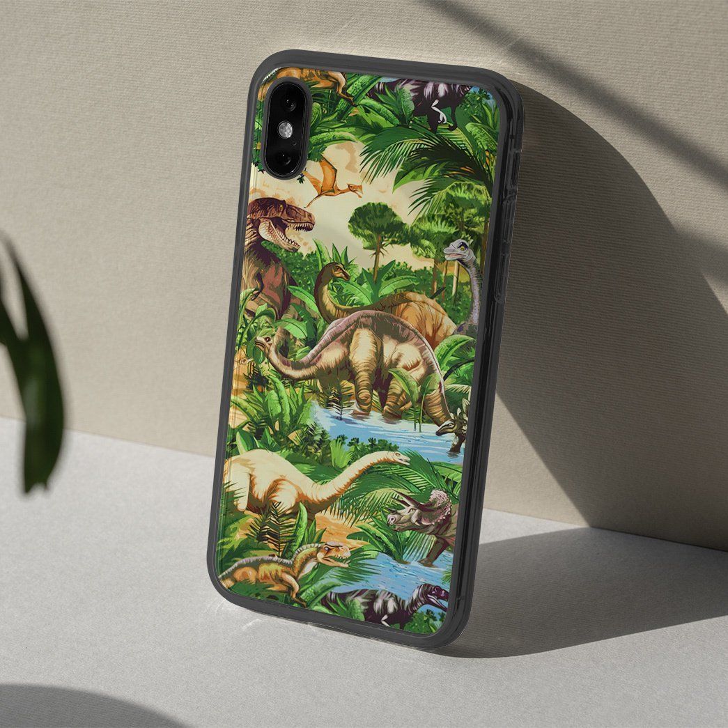 Gearhumans 3D Dinosaur Phone Case ZK2505211 Glass Phone Case 