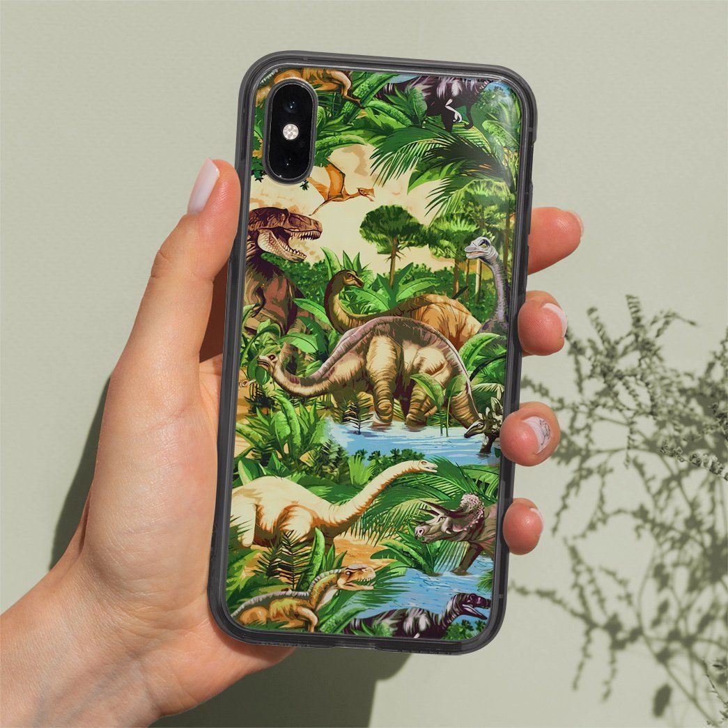 Gearhumans 3D Dinosaur Phone Case ZK2505211 Glass Phone Case 