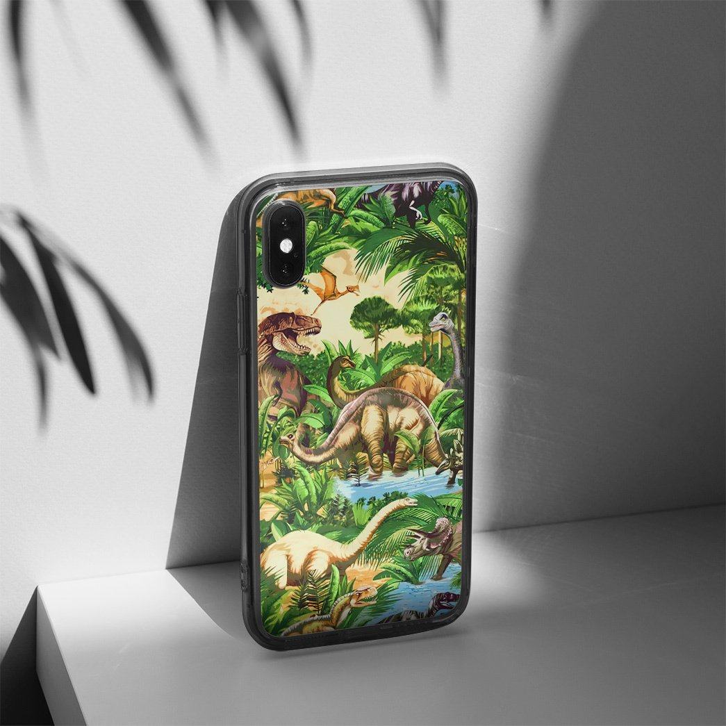 Gearhumans 3D Dinosaur Phone Case ZK2505211 Glass Phone Case 