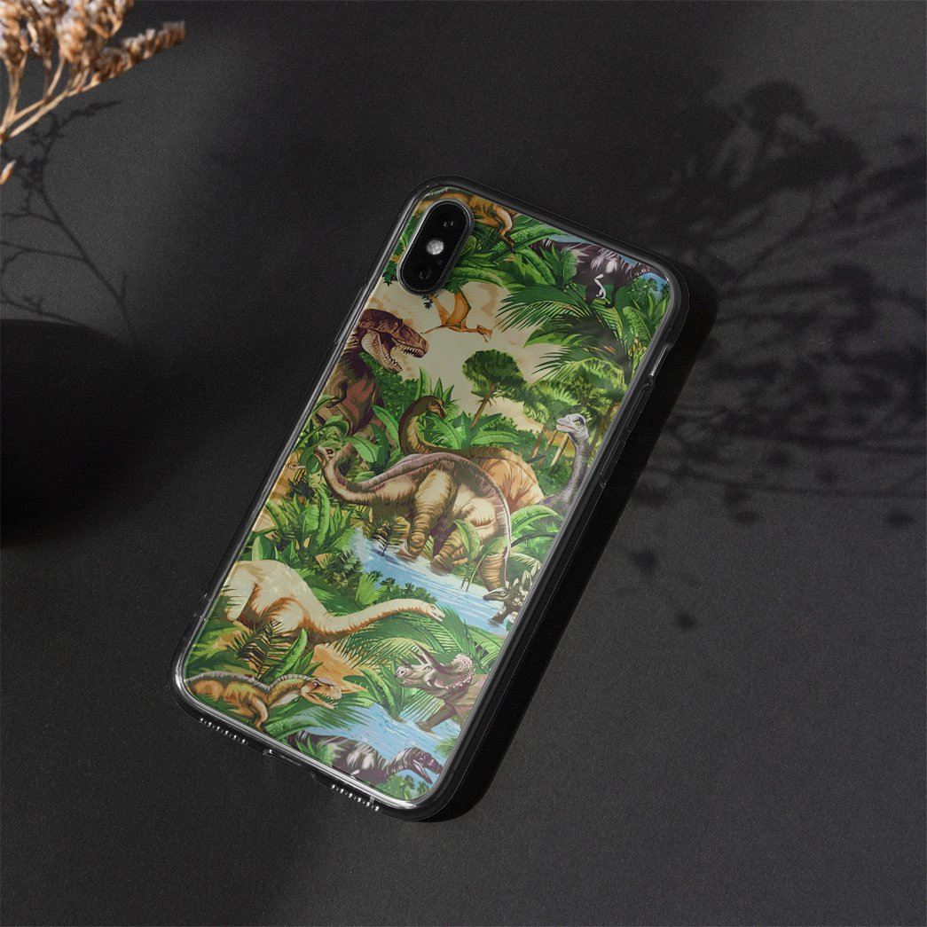 Gearhumans 3D Dinosaur Phone Case ZK2505211 Glass Phone Case 